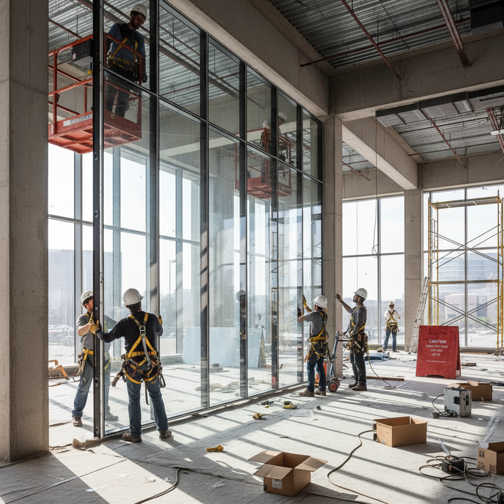Construction workers on a Chicago job site